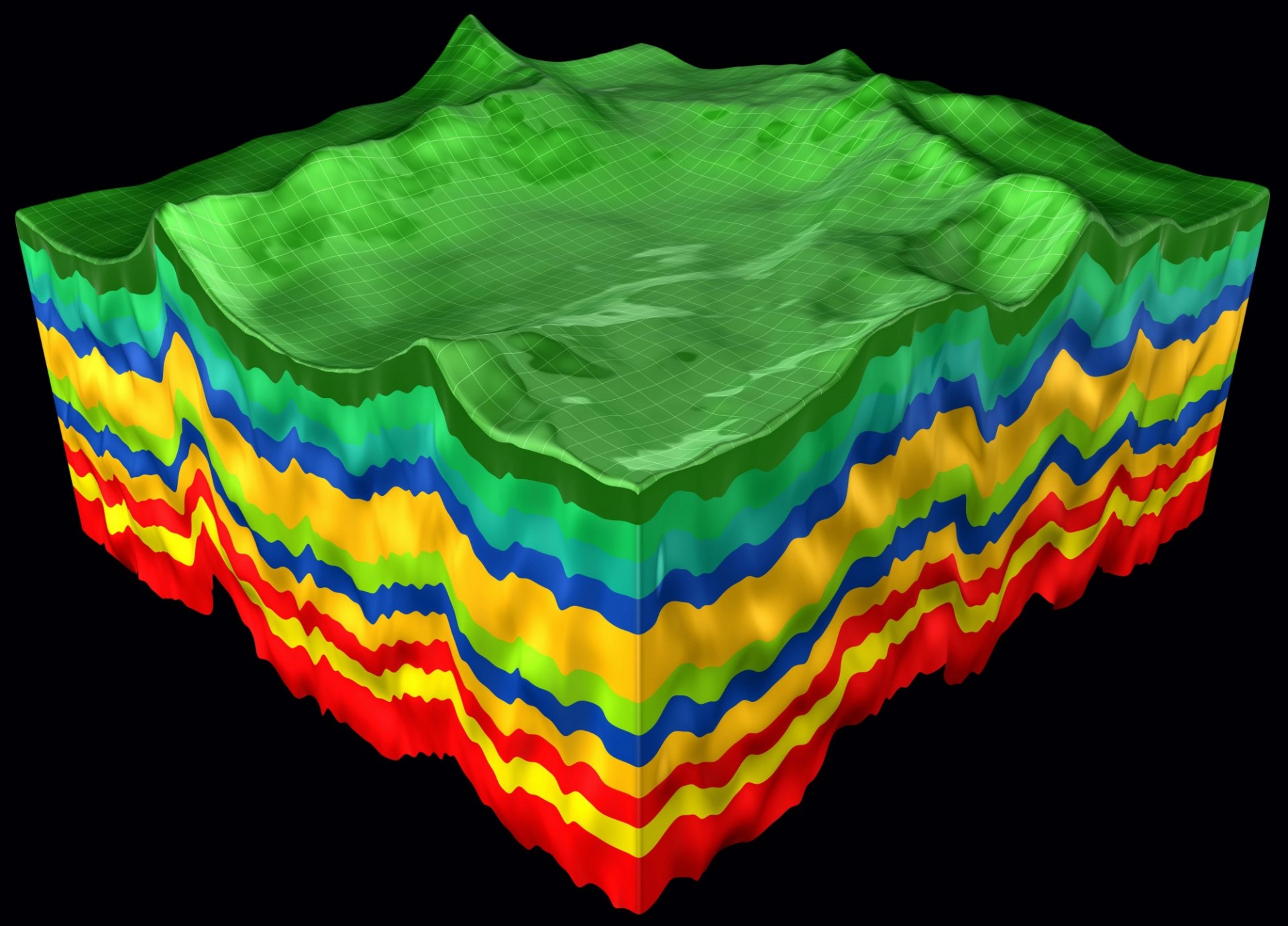 Subsurface geologic layers (for visualization and simulation)