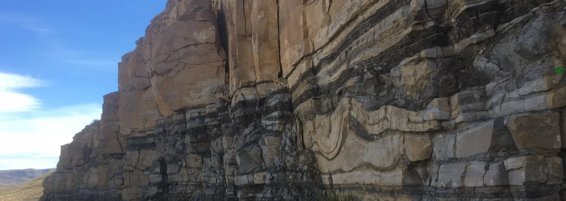 West Texas rock outcrop (photo taken by PI Kelly)